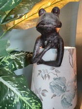 Clayre & Eef skurrile Frosch Lampe mit Blüten Schirm