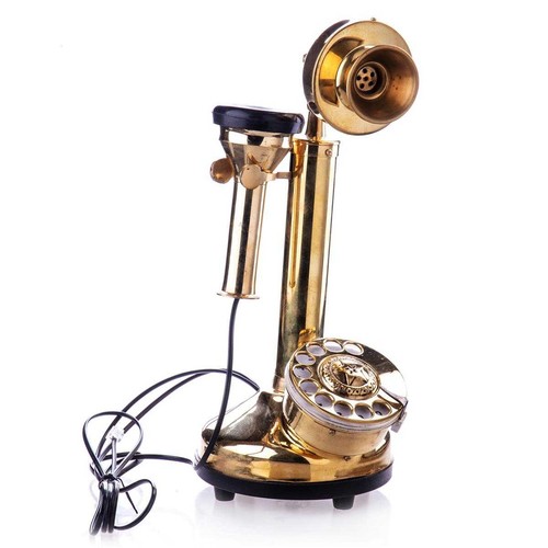 Skulptur messing telefon - skulptur,