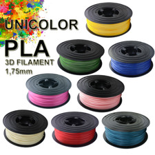 3D UNICOLOR PLA Filament 1kg 1,75 mm Drucker Printer Spule Rolle 1000g prototype