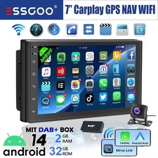 DAB+ Android 14 Autoradio 2 DIN 32G Carplay 7 Zoll GPS NAVI RDS Bluetooth Kamera