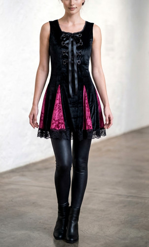 Samtkleid corsage gothic - samtkleid,