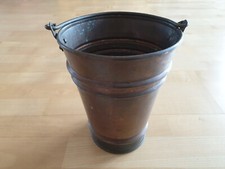 Antik Eimer mit Henkel aus Kupfer Sektkühler Pflanzgefäß Ascheeimer