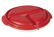 ROTHO Menüteller Micro Clever 25,5 cm weiß/rot Mikrowellenteller Geschirr Teller