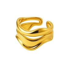 Damen Ring Edelstahl Gold