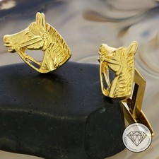 Wert: 4.350,- Pferde Manschettenknöpfe 750 / 18 Kt Gold XXYY