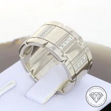 Wert 7.500,- Original Cartier Tank Francaise Brillant Ring 750 Weiß Gold xxyy