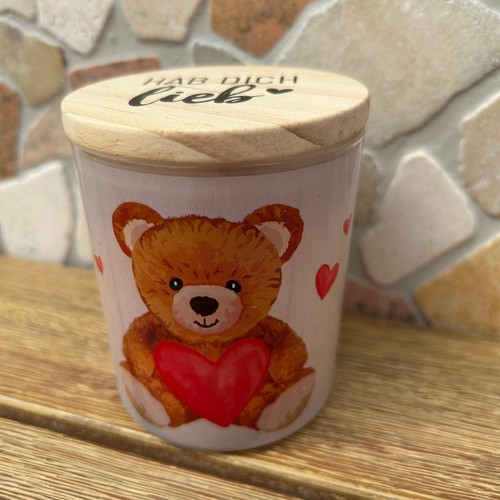 Duftkerze teddy hab dich - hab, lieb