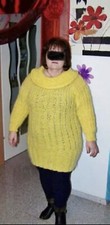 Damen Strick Kleid Länge Pullover Gelb Gr. M-L ***NEU***