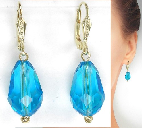 Ohrringe apatit blau kristall - blau,