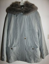 Winter-Jacke mit Echt-Fell-Kapuze,Gr.46,Pelz-Kapuze abnehmbar Knöpfe/Reißverschl