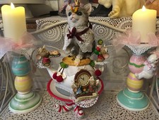 Deko  Kanne  Katze Maus Uhr Keks Kirschen Etagere Lolli  Spitze Landhaus NEU