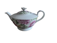 Teekanne mit Blumenmotiv – Porzellan