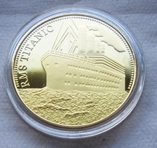 Titanic münze vergoldet - -münze,