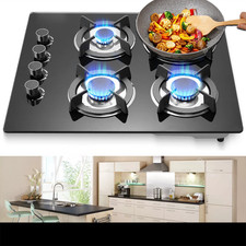 60CM Gaskochfeld Glas Einbau