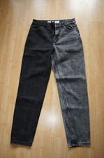 BERSHKA Mom Jeans zweifarbig schwarz grau meliert GR 34 NEU