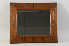 C25Z21- Jugendstil Wandspiegel Holzrahmen um 1910