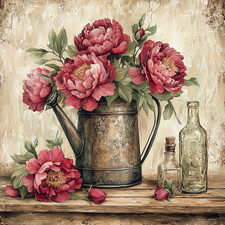 Wandbild Pfingstrosen