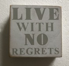 Dekoration kleines Bild mit Schriftzug ca. 10  10 x 2 cm aus Holz