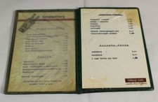alte A5 Speisekarte - im Kunstledermäpplein - Kaffe noch für 60 Pfennig /S363