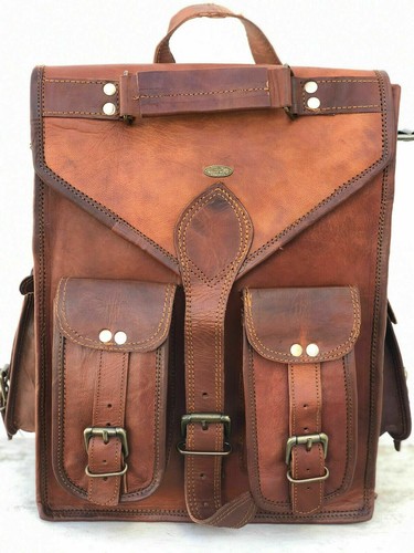 Leder rucksack hoch - leder,