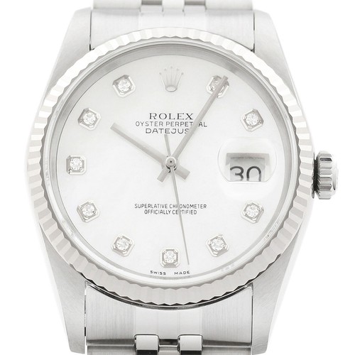 Rolex datejust 18k weiss gold - rolex,