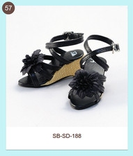 BJD Volks schwarze Sandalen