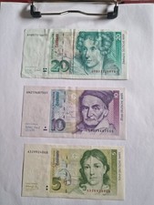 DM Scheine 20 10 5 Deutsche Mark