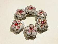 6 Cloisonné Perlen Blumen