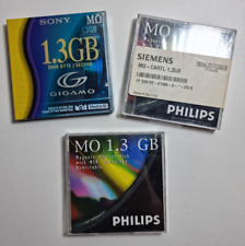 3 Stück 1.3 Gb M.O. Sony Philips Magneto Optical Disk Datasette optische