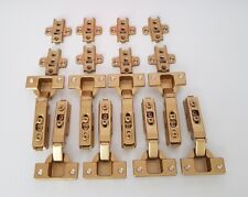 8x Grass Topfband Eckanschlag Scharnier 1006-30 mit Grundplatte in Goldfarbe