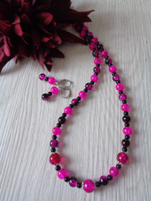 Schmuckset himbeer-schwarz
