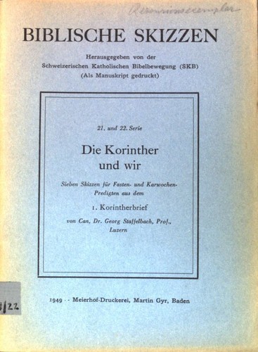 Die korinther und - korinther, wir: