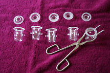 5 Verbrennungstiegel mit Deckel Quarzglas und Tiegelzange