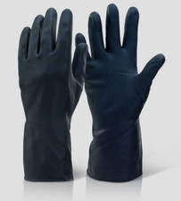 Extra dicke Gummihandschuhe schwarz Latex robust Öl Säurefest Industriehandschuh