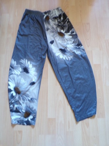 Damen hose grau blumen - hose,