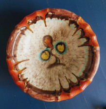 Alte Obstschale im Art Deco-Stil - Orange  Beige Braun 50er