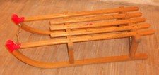 Gloco Holzschlitten, Rodel 2 Sitzer ca.90x34xH24cm, mit Schnur, gebraucht, MiG!