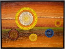 OSWALDO CABRERA DEL VALLE,  "Círculos concéntricos" Öl/Leinwand, Concrete Cuba