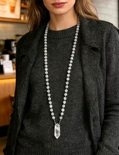 Bergkristall collier - bergkristall, _