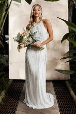 Coast Brautkleid elfenbeinfarben Damen modellierend Neckholder verziert hinten offen Kleid