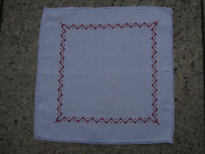 Weihekorbdecke, Weihdeckchen, Kreuzstich rot gestickt Handarbeit, Deckchen 