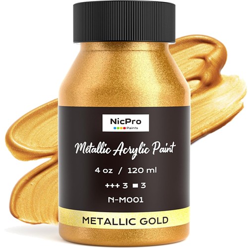 Acrylfarbe gold metallic 120ml - gold,