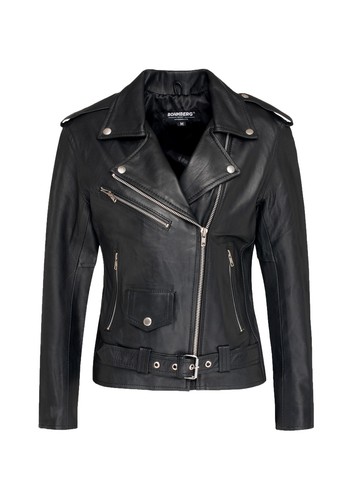 Damen lederjacke biker jacke - lederjacke,