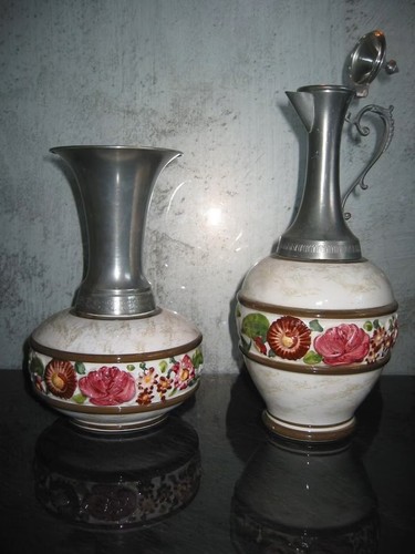 Zinn keramikvase - zinn-keramikvase, 2x