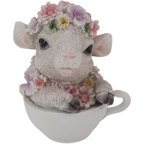 Dekofigur schaf mit blumen - schaf,