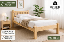 Massivholz Bett 90x200 cm