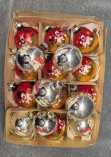 17 DDR Christbaumkugeln Dekor