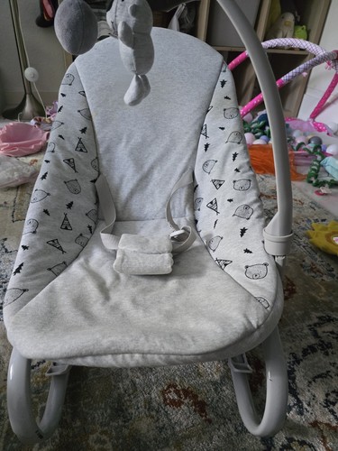 Babywippe grau gepolstert - babywippe,