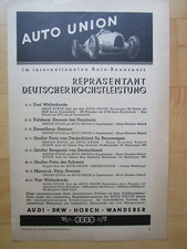 Auto Union/DKW/Horch/Wanderer Anzeige Werbung 30iger Jahre, 25,5 x 17,0 cm
