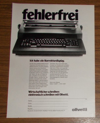 Seltene werbung olivetti - seltene,